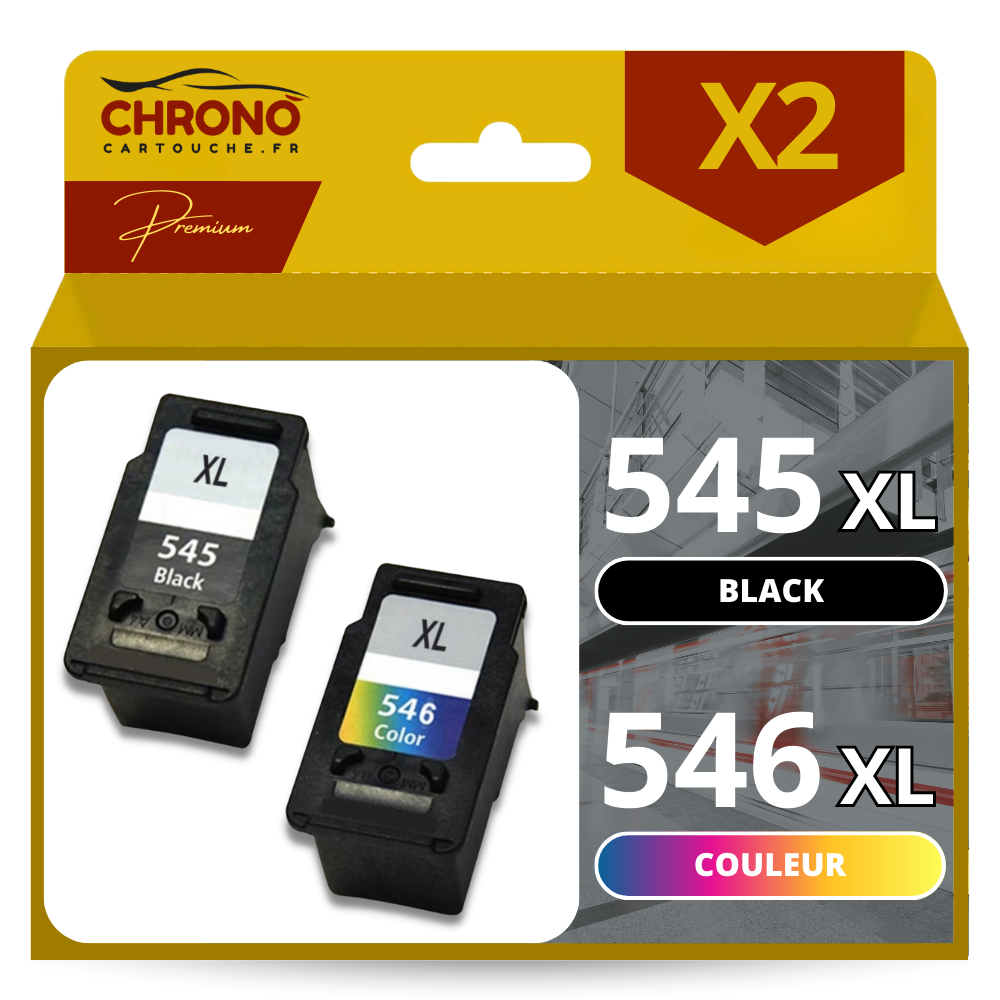 Cartouche d'encre CANON PG 545XL et CL 546XL compatible Noir